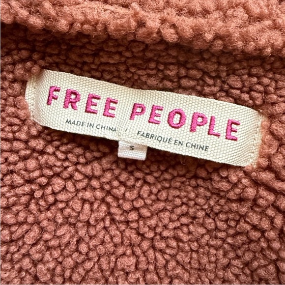 Free People Diogo faux-suede coat with a contrasting sherpa trim size small - Picture 7 of 10
